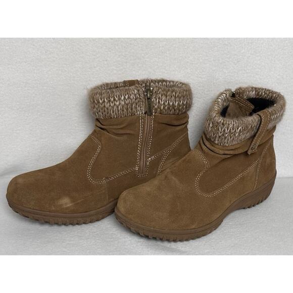 Khombu Ankle Boots Laura Chestnut Brown All Weather Water Repellent Womens Sz 9M - Picture 3 of 7